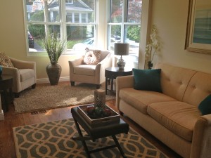 After staging - how to blend the space into one cohesive room 