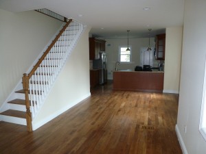 Before staging -- vacant open living/dining room