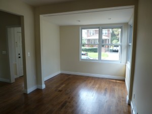 Before staging -- open but small living room